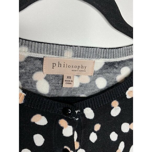 Philosophy Sweater Size XS Women's Polka Dot Long Sleeve Button Up Lightweight - Picture 3 of 5